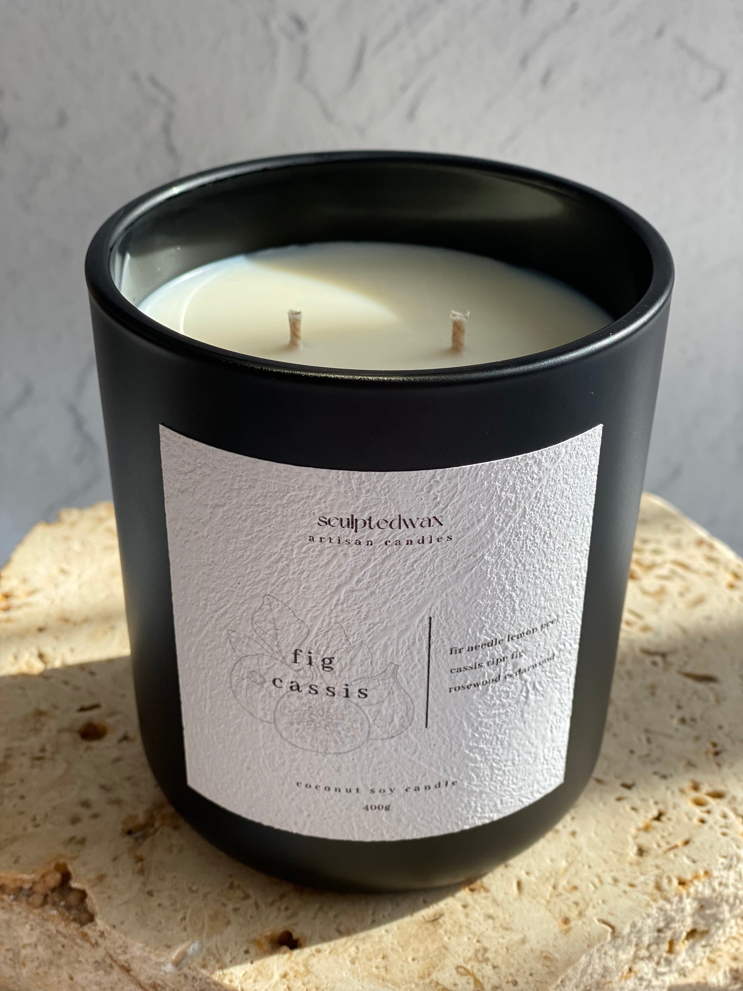 FIG AND CASSIS 400G COCONUT SOY CANDLE