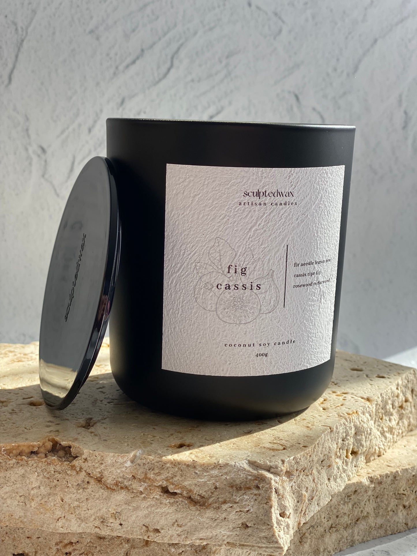 FIG AND CASSIS 400G COCONUT SOY CANDLE