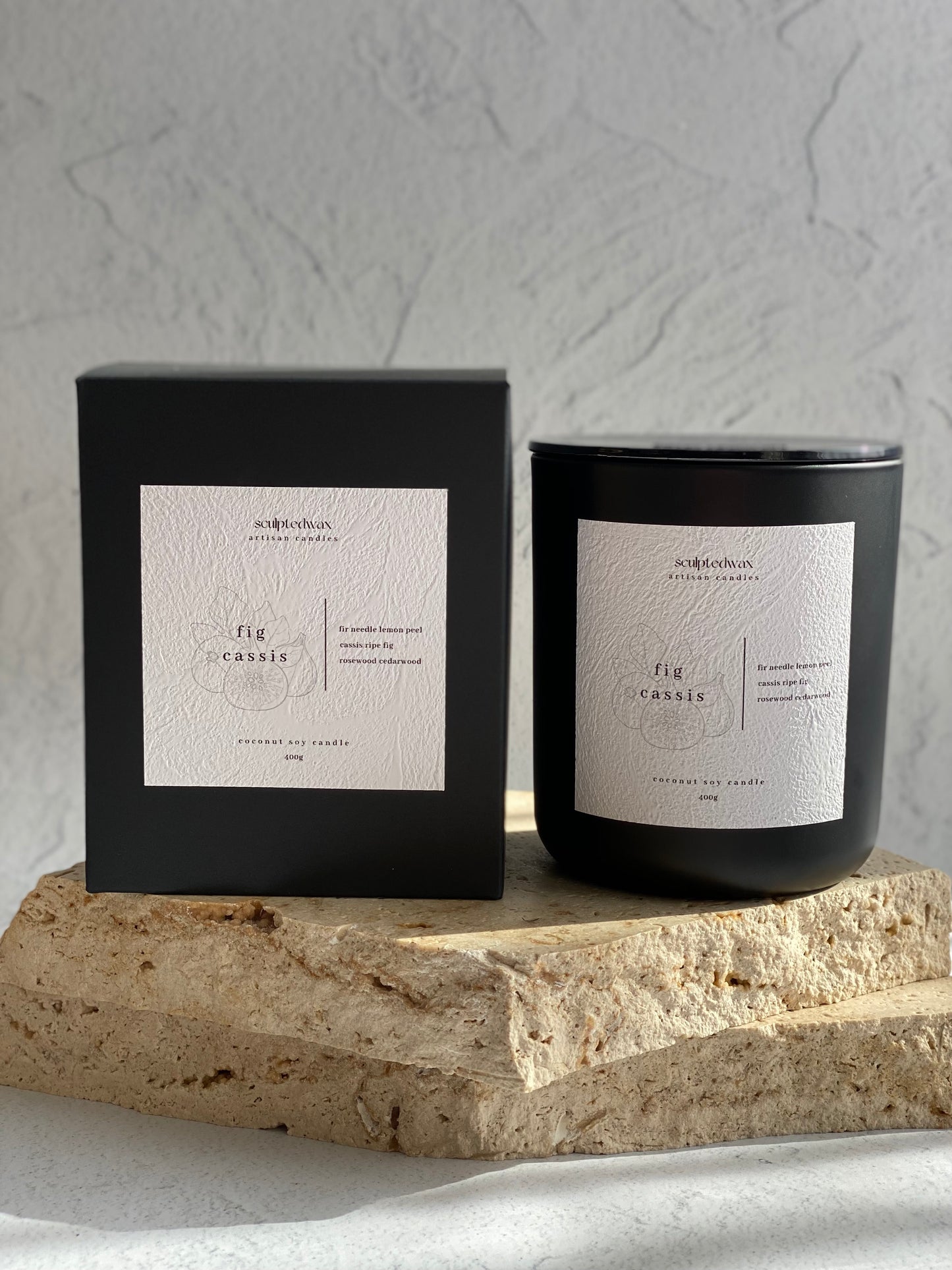 FIG AND CASSIS 400G COCONUT SOY CANDLE