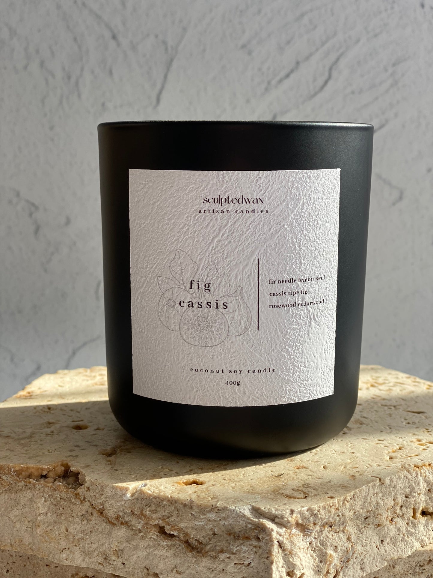 FIG AND CASSIS 400G COCONUT SOY CANDLE