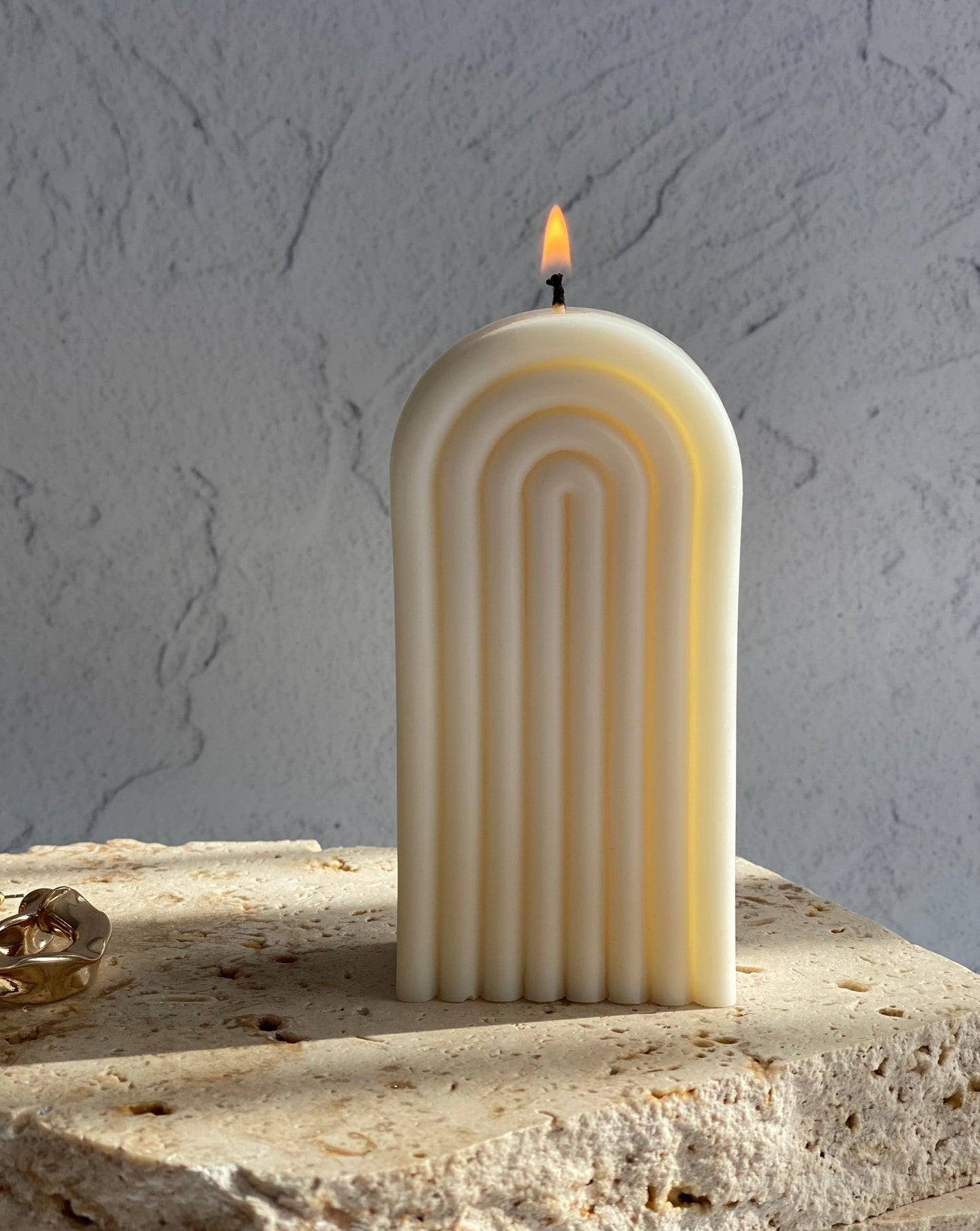 Rainbow Sculptural Soy Wax Candle by Sculptedwax