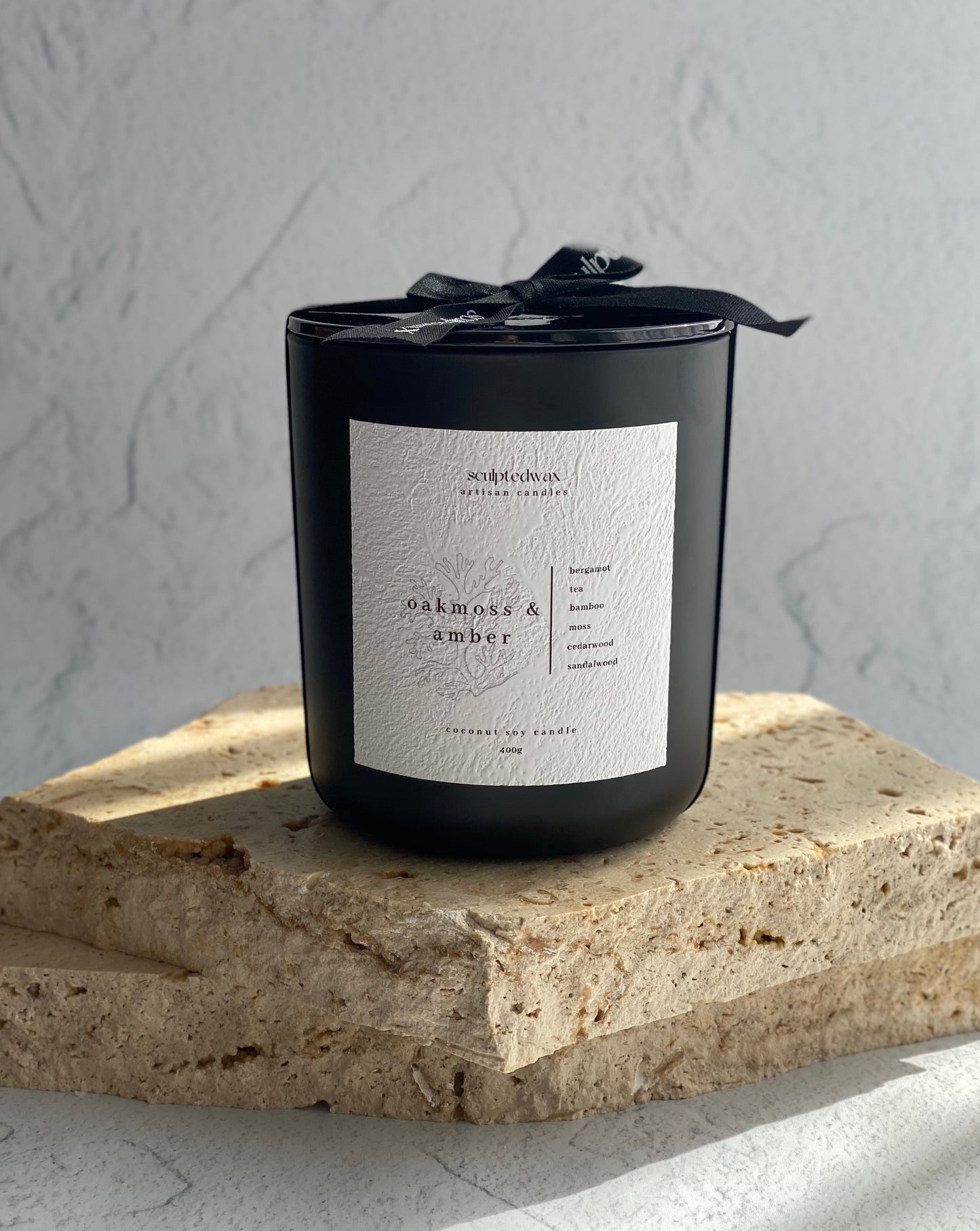 luxurious scented candles by sculptedwax oakmoss and amber