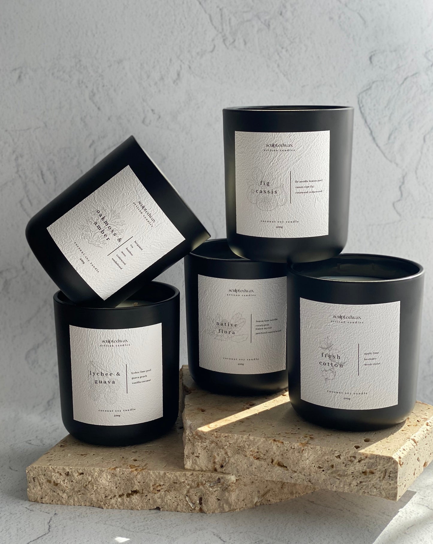 coconut soy candle collection by sculptedwax 