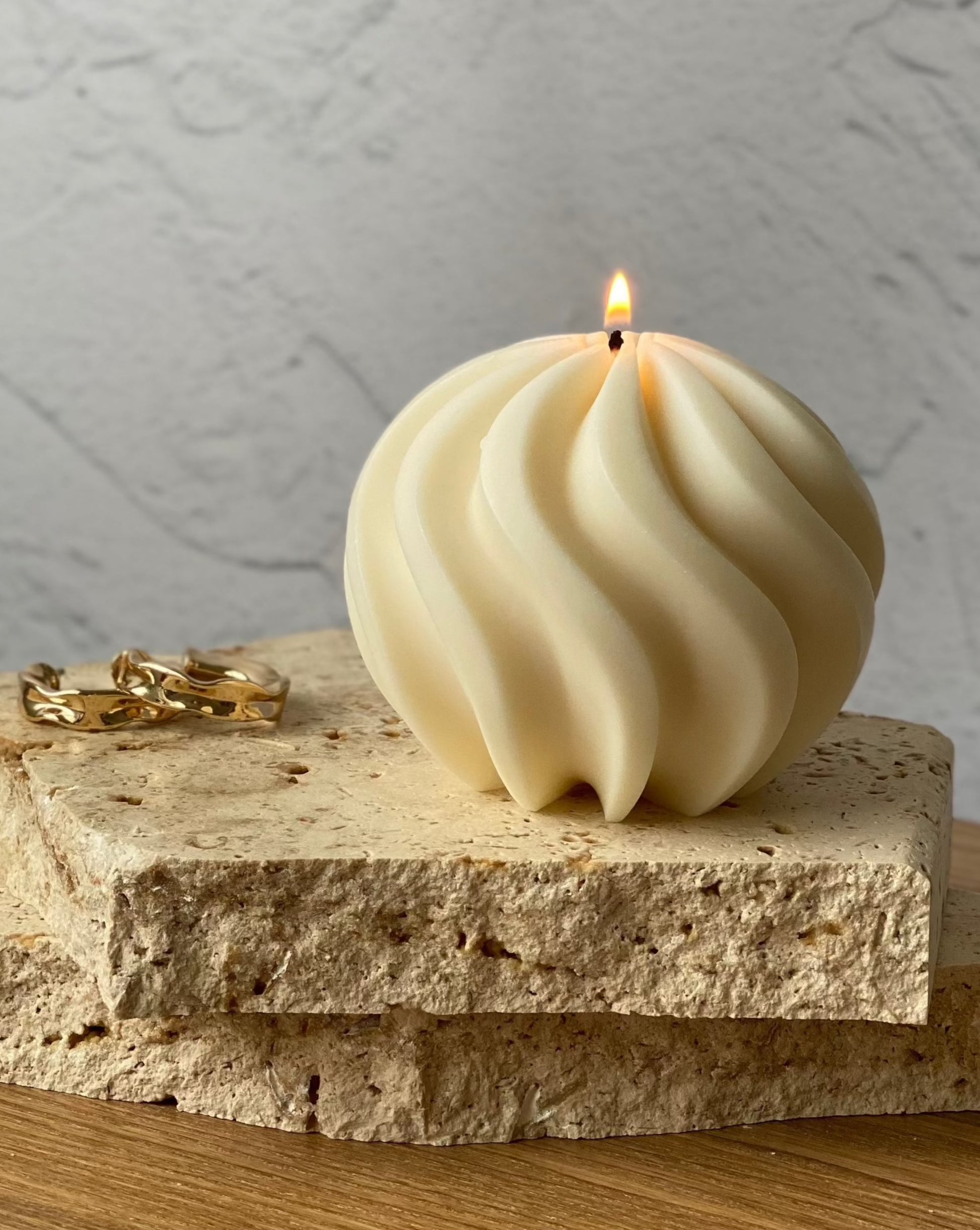 Swirl Sculptural soy wax candle by sculptedwax