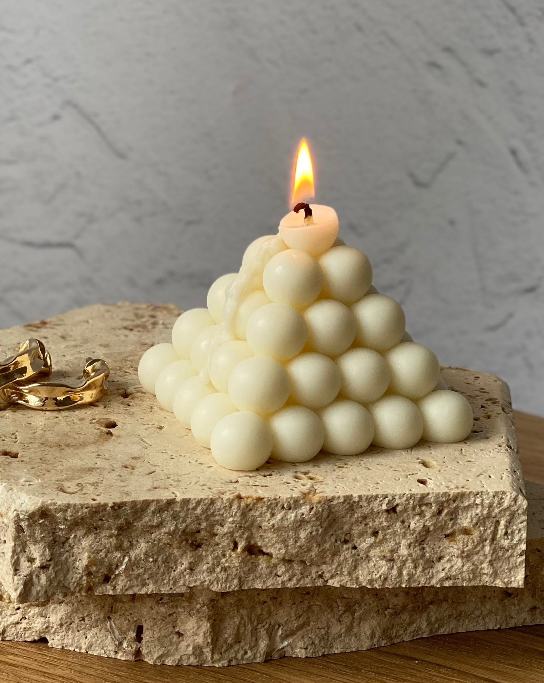 Bubble Pyramid Candle Australia | Sculptural Candle Australia | Candle Decorations | Home Decorations | Bubble Candles | Free Standing Candles | Clean Candles | Sculptural Candles | Candles Australia | Scented Candles | Unscented Candle