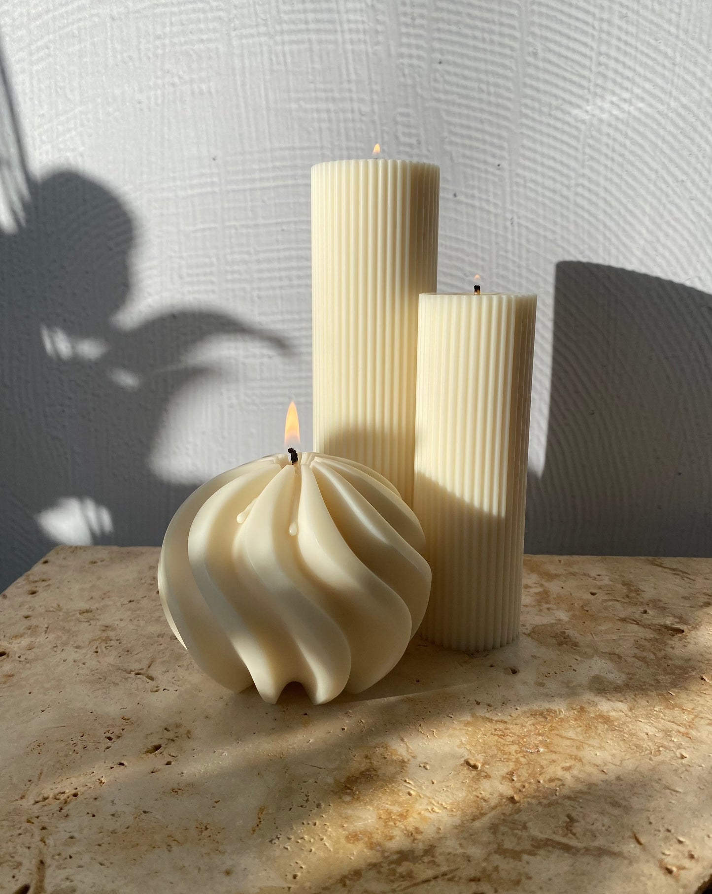 swirl candle pillar candle sculptural soy wax candles by sculptedwax