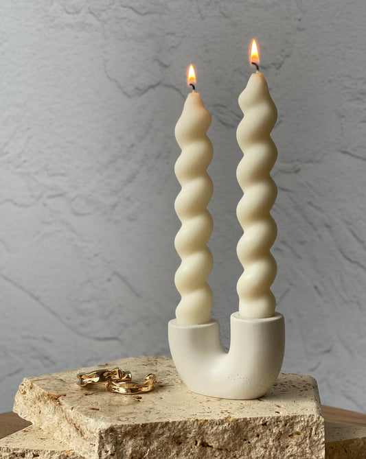 Twisted Taper Candle 2 pack Australia | Aesthetic Candles | Neutral Home Decorations | Home Decoration Ideas | Centerpiece Ideas | Candle Decorations | Sculptural Candles | Sculptural Candles Australia | Free Standing Candles | Clean Burning Candles | Scu