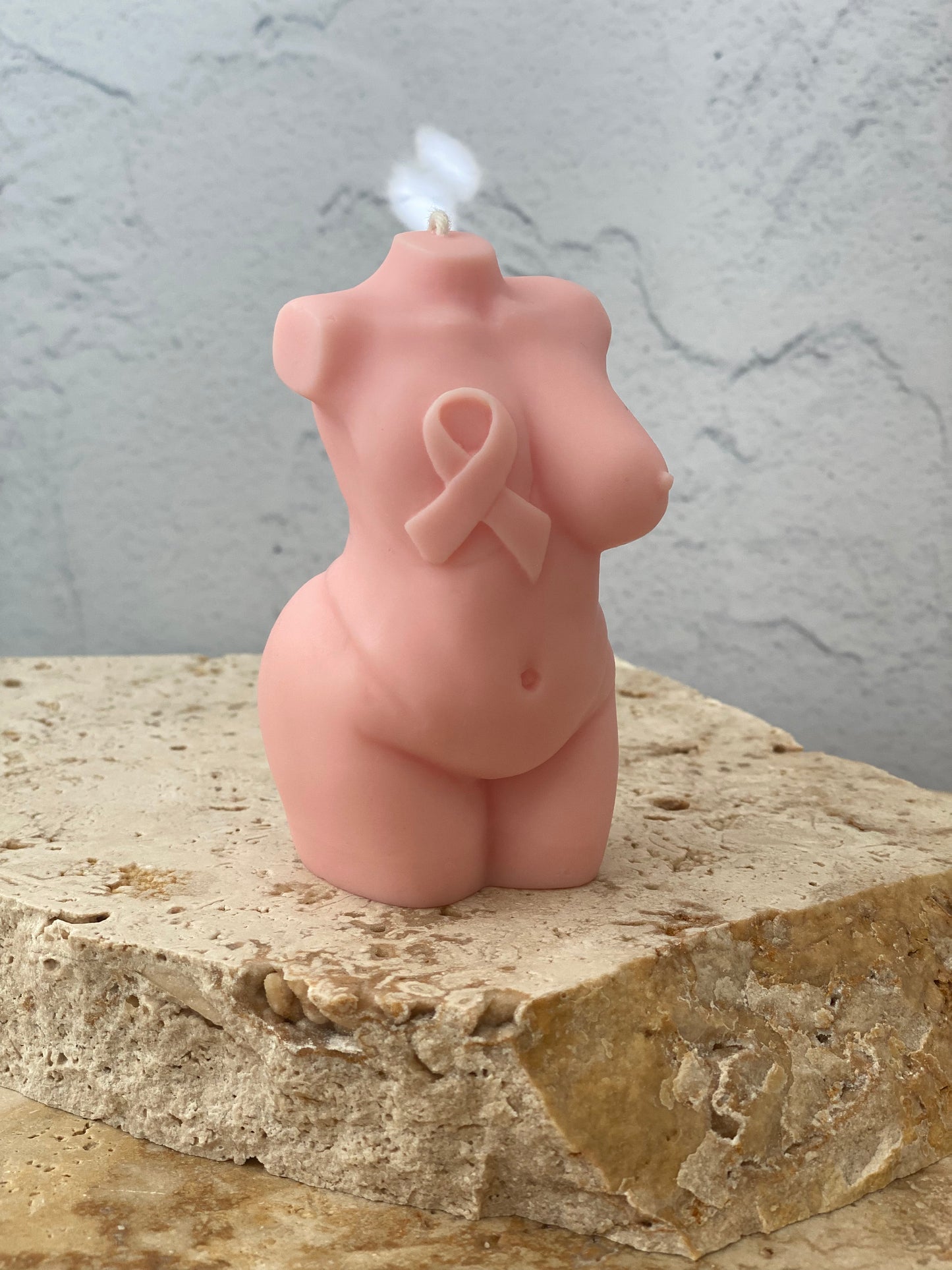 breast cancer fighter candle pink