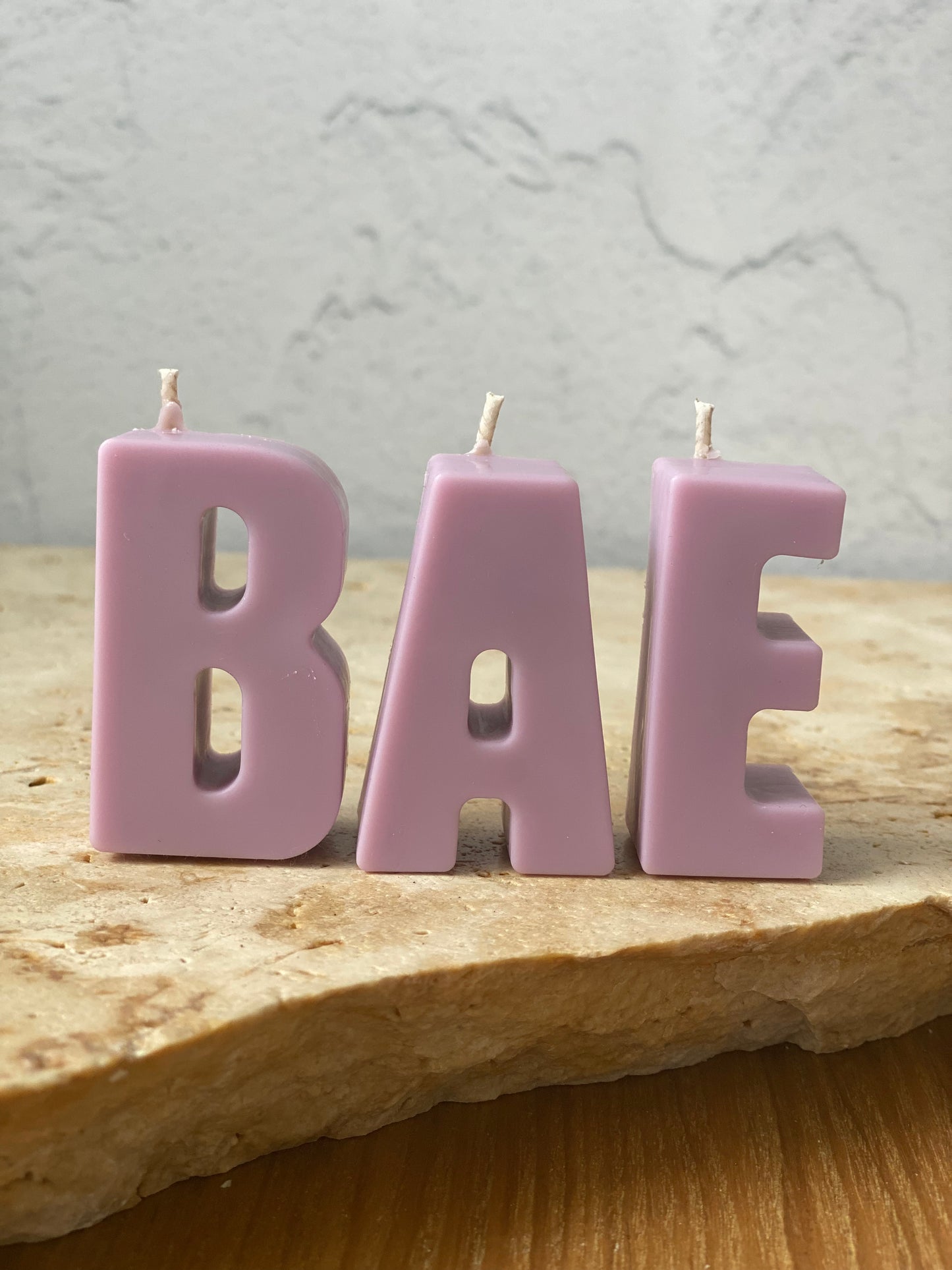 BAE Candle Letters | Purple candles | Personalised Birthday Candles Australia | Sydney Candles Australia | Alphabet Candles for Cakes | Alphabet Birthday Candles | Custom Birthday Candles | Coloured Candles | Letter Candles | Special Candles | Cake Topper