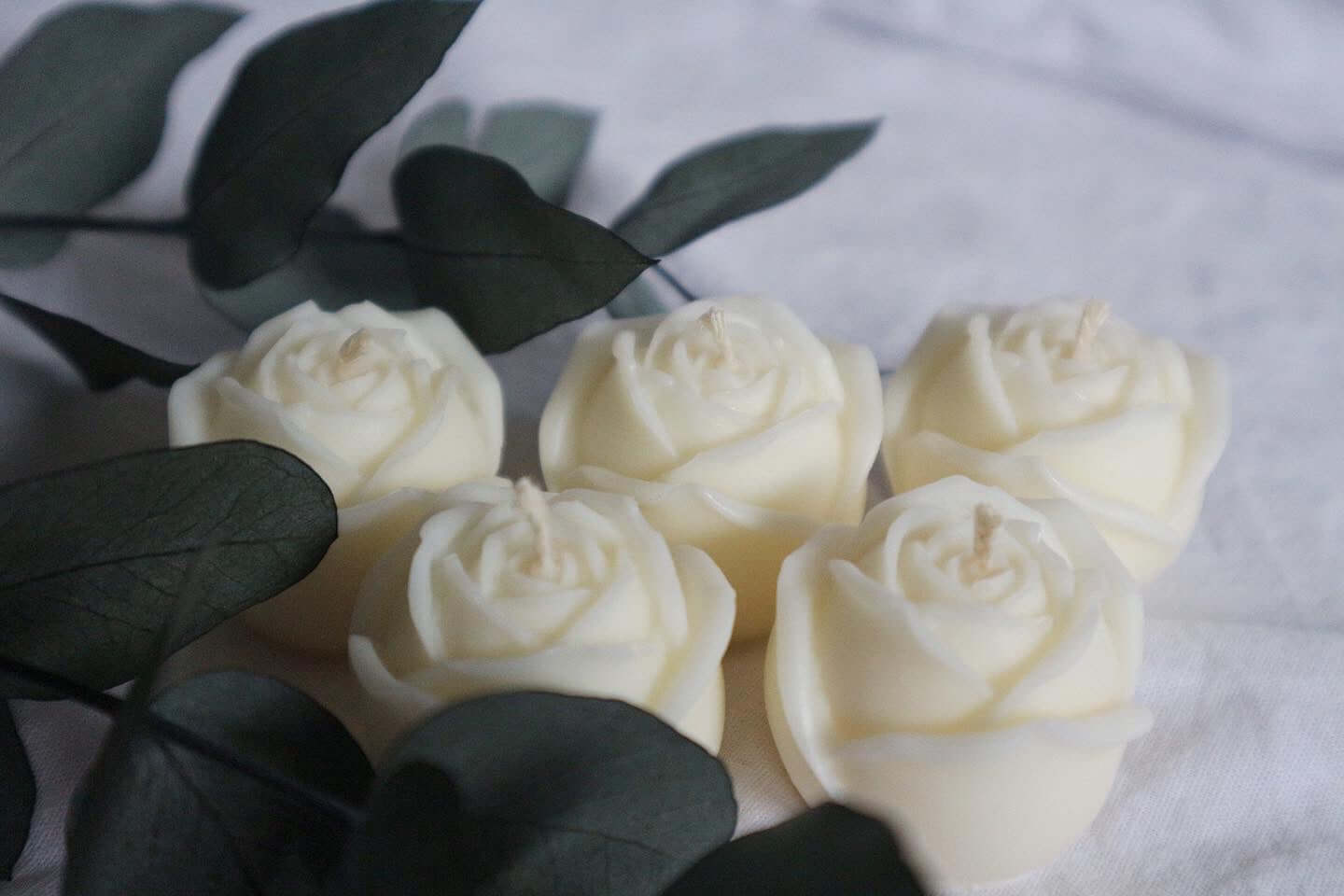 Mini rosa rose design candle | Flower Candles | Home Decoration Ideas | Centerpiece Ideas | Candle Decorations | Sculptural Candles | Sculptural Candles Australia | Free Standing Candles | Clean Burning Candles | Sculpted Candles | Australian Made Candles