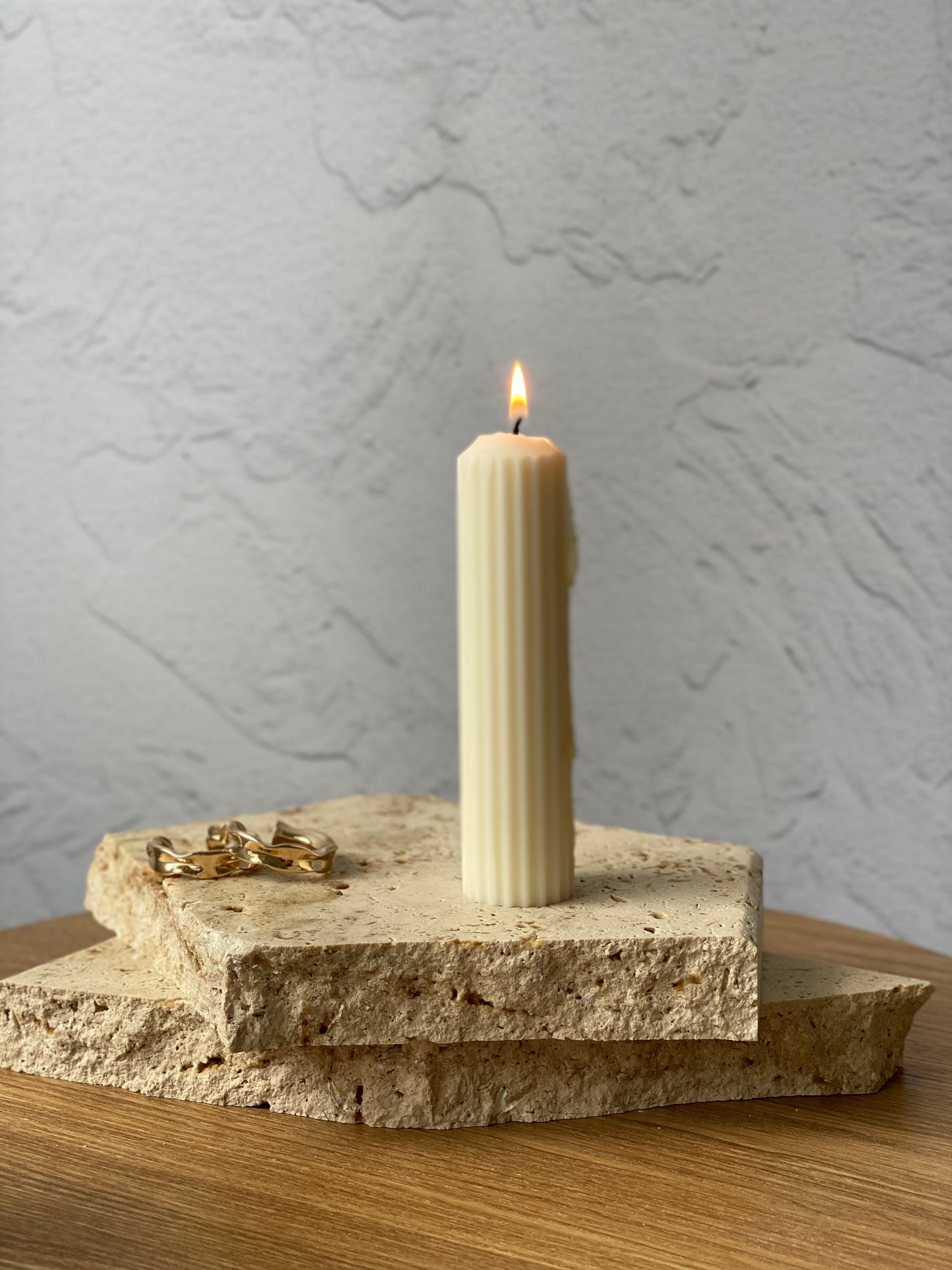 Case 15cm Thin Ribbed Pillar Candle | Wedding reception candles | Candle wedding centerpieces on a budget | Free Standing Candles | Paraffin Free Candles | Unscented Candles | Column Candles | Free Standing Candles Australia | Candles Australia | Sydney C